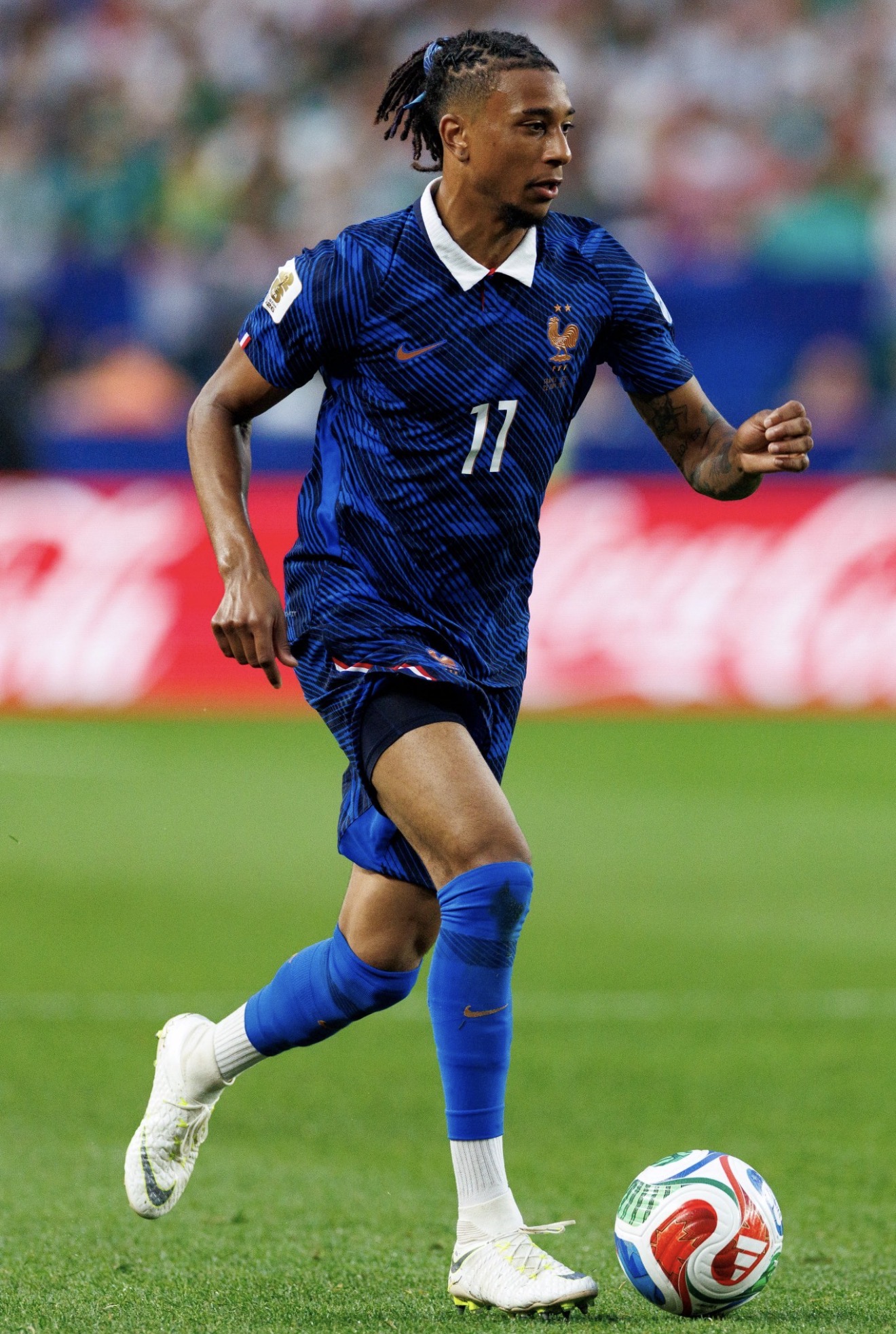 Michael Olise in the blue of France. Born in London to a Nigerian father and a French-Algerian mother. Photo: Agencies