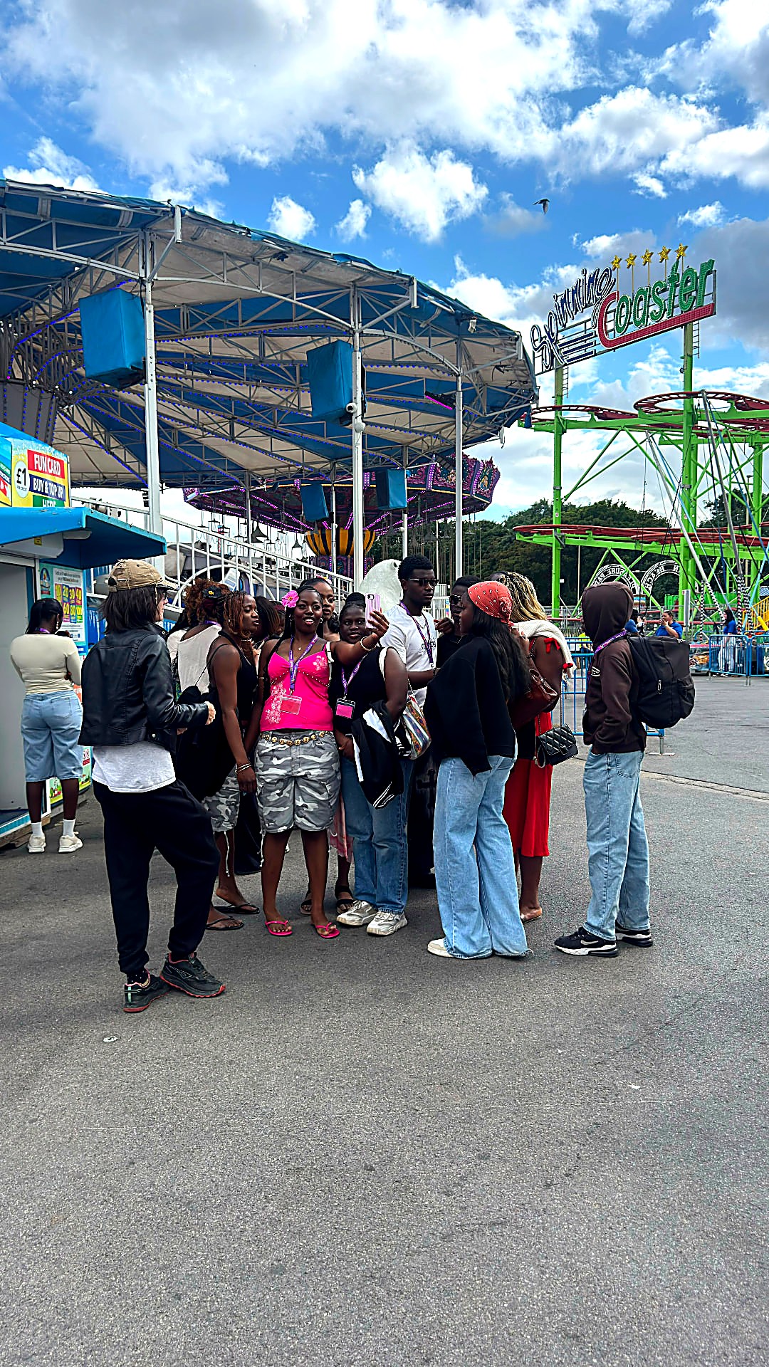 The group heads into Ocean Beach Pleasure Park for rides and attractions.